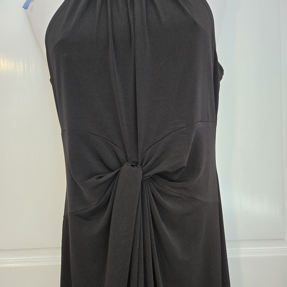Boston Proper Twist Front Black Maxi Halter Dress, Medium